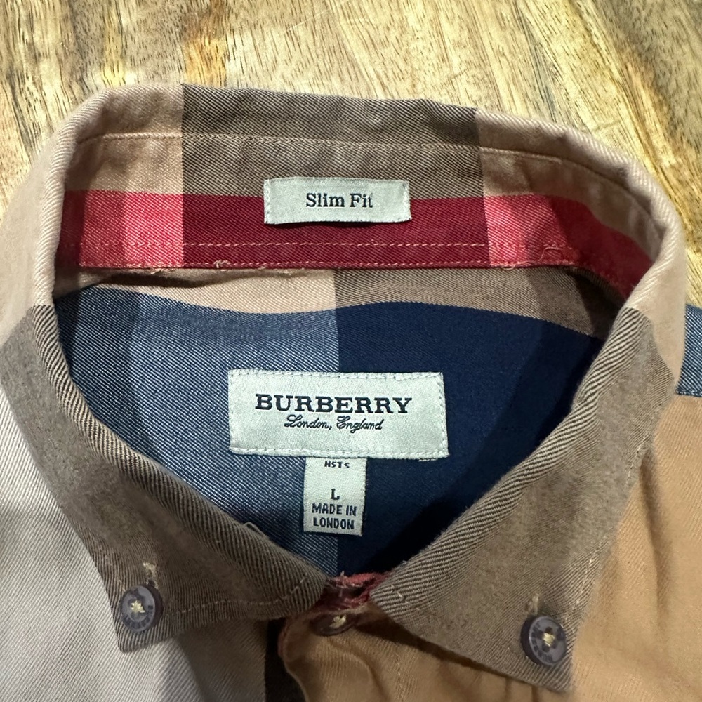 Burberry Multicolor Patchwork Plaid Button-Down S… - image 2
